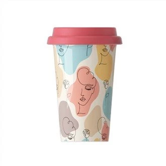 Tazzi tal-Kafè taċ-ċeramika ta '16 OZ b'għotjien